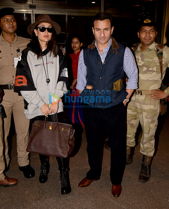 Photos: Saif Ali Khan, Kareena Kapoor Khan and Sharad Kelkar snapped at the airport