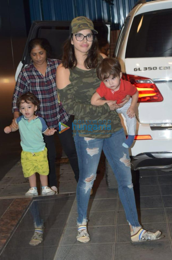 Photos: Sunny Leone snapped with her kids