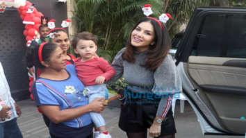 Photos: Sunny Leone snapped with her kids at Bandra for Christmas 2019 party