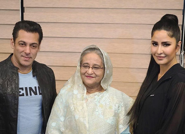 Salman Khan and Katrina Kaif pose for a picture with Bangladesh’s PM, Sheikh Hasina