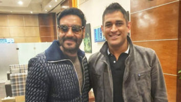 Bollywood meets Cricket! Ajay Devgn and MS Dhoni happily strike a pose