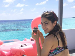 MID-WEEK MOOD: Sara Ali Khan chilling by the pool in a bikini, eating muffins and cupcakes for breakfast in Maldives