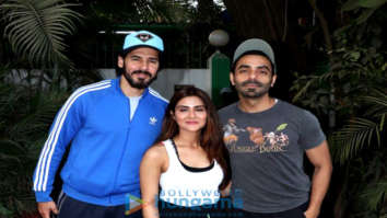 Photos: Aparshakti Khurana, Dino Morea and Pranutan Bahl snapped during dance rehearsals for their film Helmet