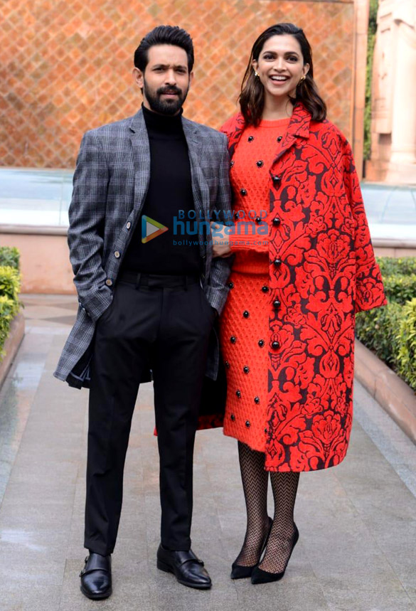 photos deepika padukone and vikrant massey snapped promoting their film chhapaak in delhi 2