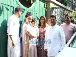 Photos: Kangana Ranaut and her family snapped at her new office in Pali Hill