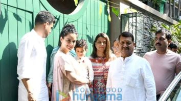 Photos: Kangana Ranaut and her family snapped at her new office in Pali Hill