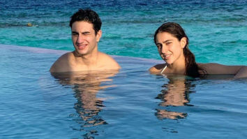 Sara Ali Khan and Ibrahim Ali Khan soak in the sun as they pose in the pool