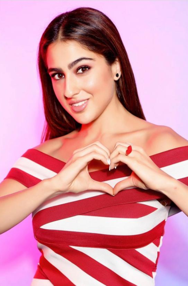 Sara Ali Khan's off-shoulder dress with red and white stripes is a perfect date outfit