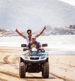 on the sets of the movie Coolie No. 1