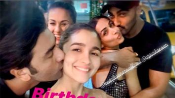 Alia Bhatt gets a sweet kiss from Ranbir Kapoor, Malaika Arora gets one from Arjun Kapoor in this throwback picture