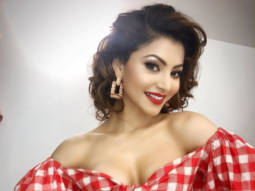 Urvashi Rautela looks HOT in a gingham off-shoulder co-ord with plunging neckline