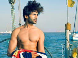Kartik Aaryan strikes a pose shirtless on a boat, says ‘You can lockdown a man, not his hair’