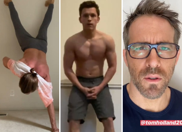 Jake Gyllenhaal attempts Tom Holland's shirtless handstand challenge, Ryan Reynolds has hilarious response 