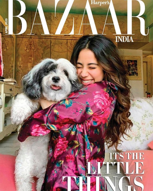 Janhvi Kapoor ditches makeup and poses with pet dog for Harper’s Bazaar cover clicked by sister Khushi Kapoor 
