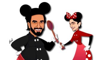 Ranveer Singh and Deepika Padukone channel their inner Mickey and Minnie mouse in this illustration