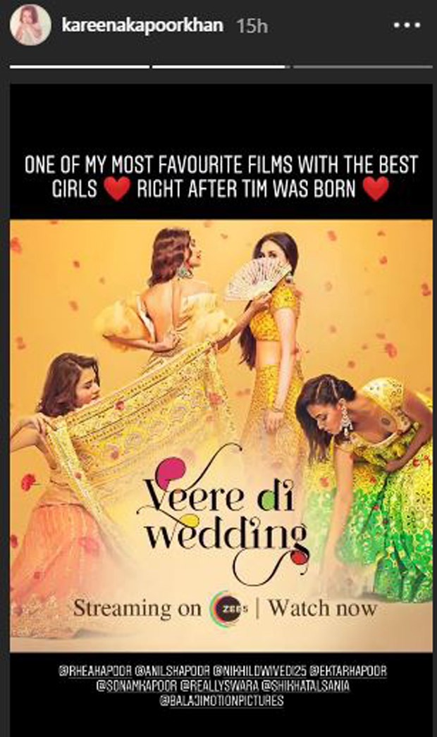 Kareena Kapoor Khan revisits Veere Di Wedding, reveals it is one of her favourite because of Taimur