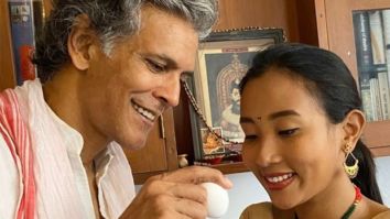 On the occasion of Rongali Bihu, Milind Soman indulges in egg fight with wife