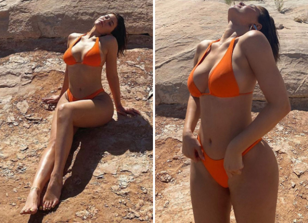 Kylie Jenner soaks in the sun in tiny orange bikini during her vacation at Canyon Point Kylie Jenner soaks in the sun in tiny orange bikini during her vacation at Canyon Point