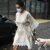 IN PICS: Malaika Arora steps out for a walk with her pet dog Casper