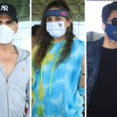 Akshay Kumar leaves for the UK with family, Huma Qureshi, Jackky Bhagnani and Bellbottom team