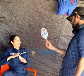 on the sets of the movie Gunjan Saxena – The Kargil Girl