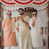 Rana Daggubati strikes a pose with father Suresh Babu and uncle Venkatesh ahead of his marriage with Miheeka Bajaj