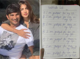 Rhea Chakraborty shares Sushant Singh Rajput’s gratitude list, says that is the only property of his she possesses