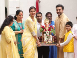 Shilpa Shetty spotted with her family during Ganpati visarjan