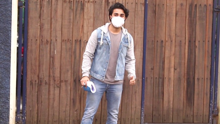 Aadar Jain snapped at a dubbing studio in Bandra