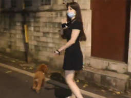 Giorgia Andriani spotted with her pet dog in Bandra