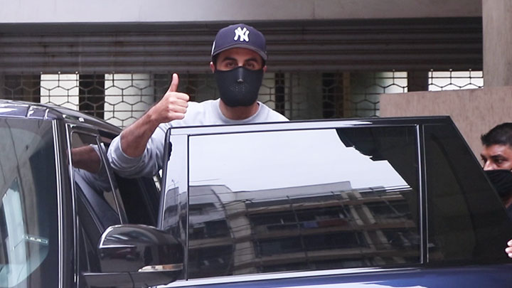 Ranbir Kapoor snapped at a dubbing studio
