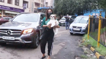 Sophie Choudry spotted with her pet dog in Bandra