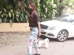 Sophie Choudry spotted with her pet dog in Bandra