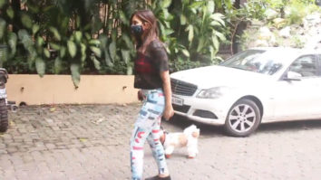 Sophie Choudry spotted with her pet dog in Bandra