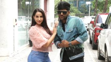 Guru Randhawa and Nora Fatehi spotted at T-Series office