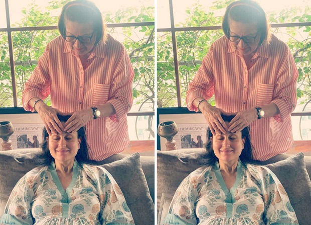 Mom-to-be Kareena Kapoor Khan is all smiles as she gets a head massage from her mother Babita