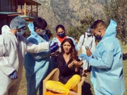 Shilpa Shetty does the sanitisation drill on the sets of Hungama 2, shows the new normal on a film set