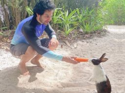 Varun Dhawan makes a new furry friend on his trip to Maldives