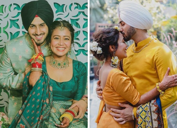 Check Out: Neha Kakkar and Rohanpreet Singh wear matching outfits for their mehendi and Haldi ceremony 