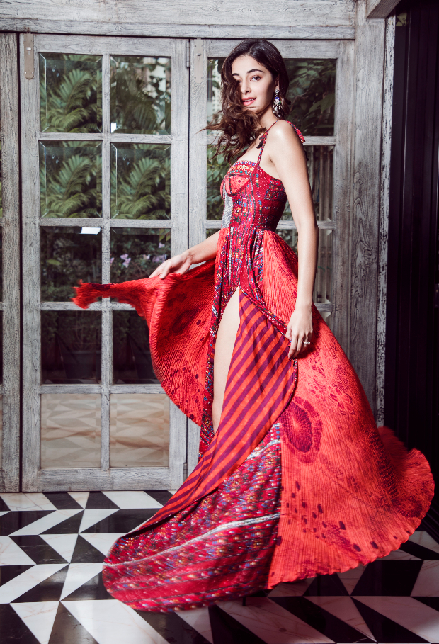 Diwali 2020: Ananya Panday opts for thigh-high slit Saaksha and Kinni multi-colour dress  Diwali 2020: Ananya Panday opts for thigh-high slit Saaksha and Kinni multi-colour dress
