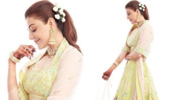 Kajal Aggarwal looks gracefully exquisite in a custom-made Anita Dongre lehenga for Gaur Pooja