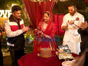 Photos: Divya Khosla Kumar celebrates her birthday on the sets of Satyameva Jayate 2 with Bhushan Kumar, John Abraham and Milap Zaveri!