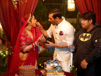 Photos: Divya Khosla Kumar celebrates her birthday on the sets of Satyameva Jayate 2 with Bhushan Kumar, John Abraham and Milap Zaveri!