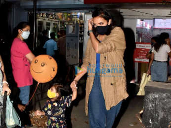Photos: Neha Dhupia spotted with Angad Bedi and their daughter in Bandra