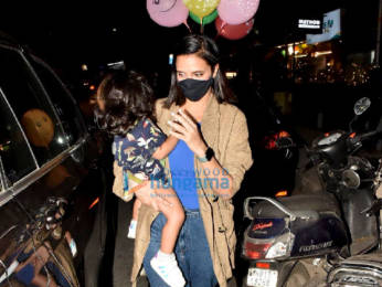 Photos: Neha Dhupia spotted with Angad Bedi and their daughter in Bandra