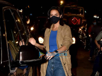 Photos: Neha Dhupia spotted with Angad Bedi and their daughter in Bandra