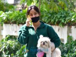 Photos: Neha Sharma spotted with her pet out and about in Mumbai
