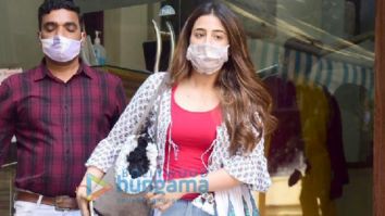 Photos: Nupur Sanon snapped with her pet Zoei outside a pet clinic
