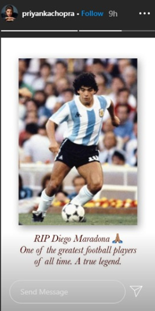 Shah Rukh Khan, Ranveer Singh, Ajay Devgn, Priyanka Chopra and others pay tribute to football legend Diego Maradona