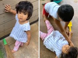 Sameera Reddy’s kids are a riot as they start Diwali cleaning; watch